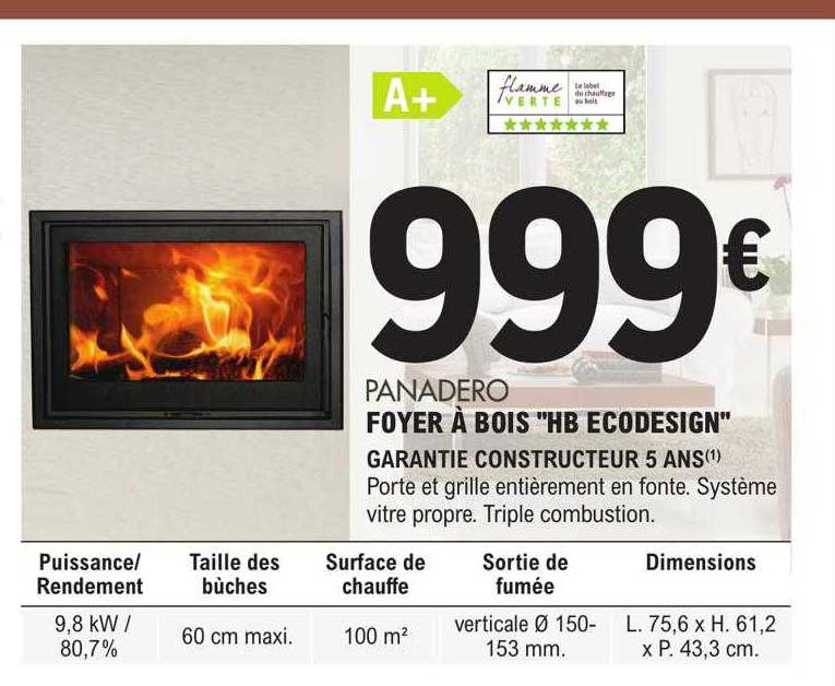 foyer à bois "hb écodesign" panadero