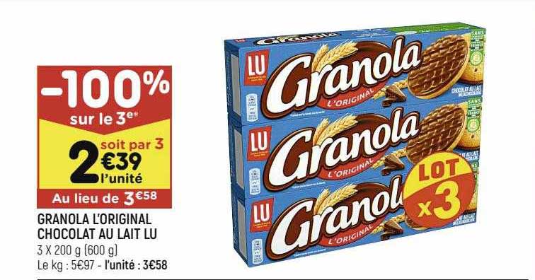 Granola L'original Chocolat Au Lait Lu