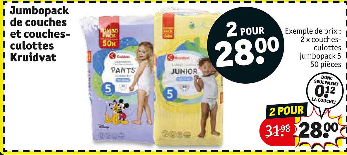 jumbopack de couches et couches-culottes kruidvat