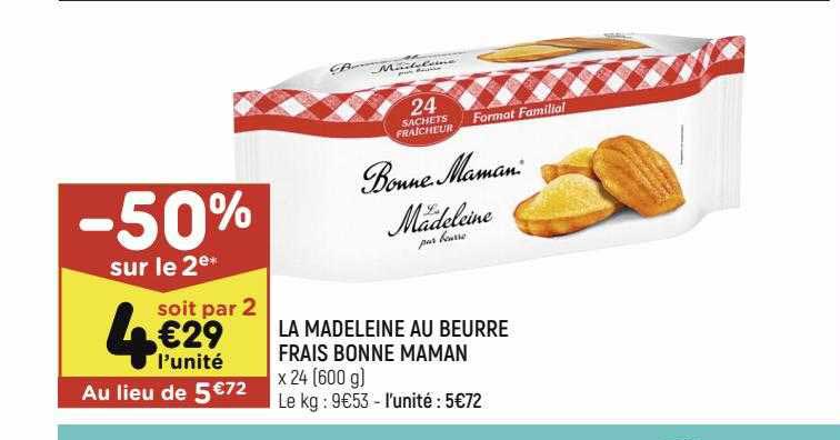 la madeleine au beurre frais bonne maman