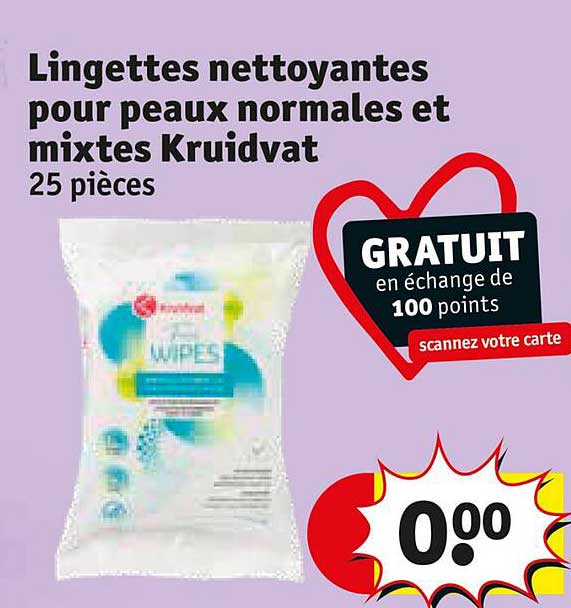 lingettes nettoyantes pour peaux normales et mixtes kruidvat