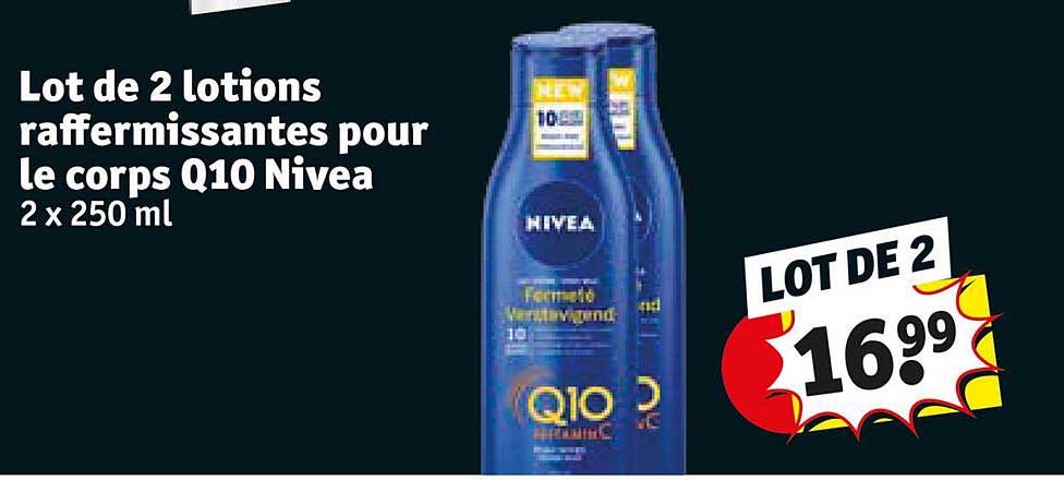 lot de 2 lotions raffermissantes pour le corps q10 nivea