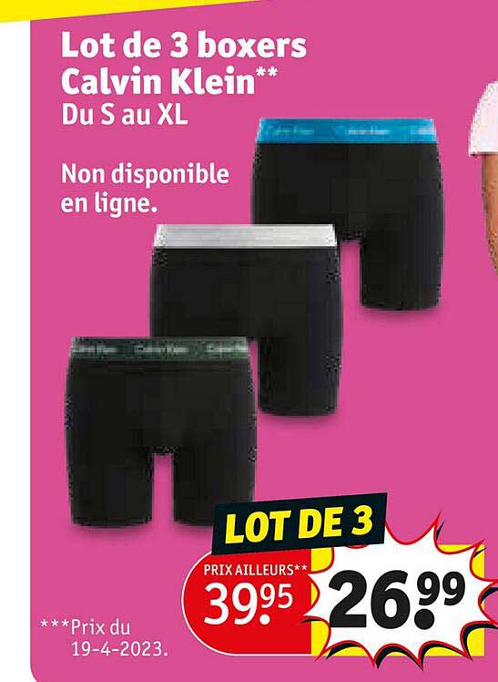 lot de 3 boxers calvin klein
