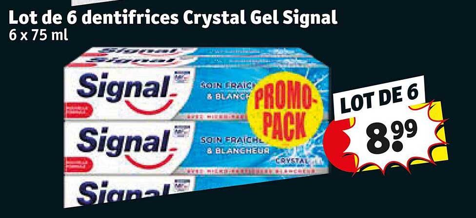Lot De 6 Dentifrices Crystal Gel Signal