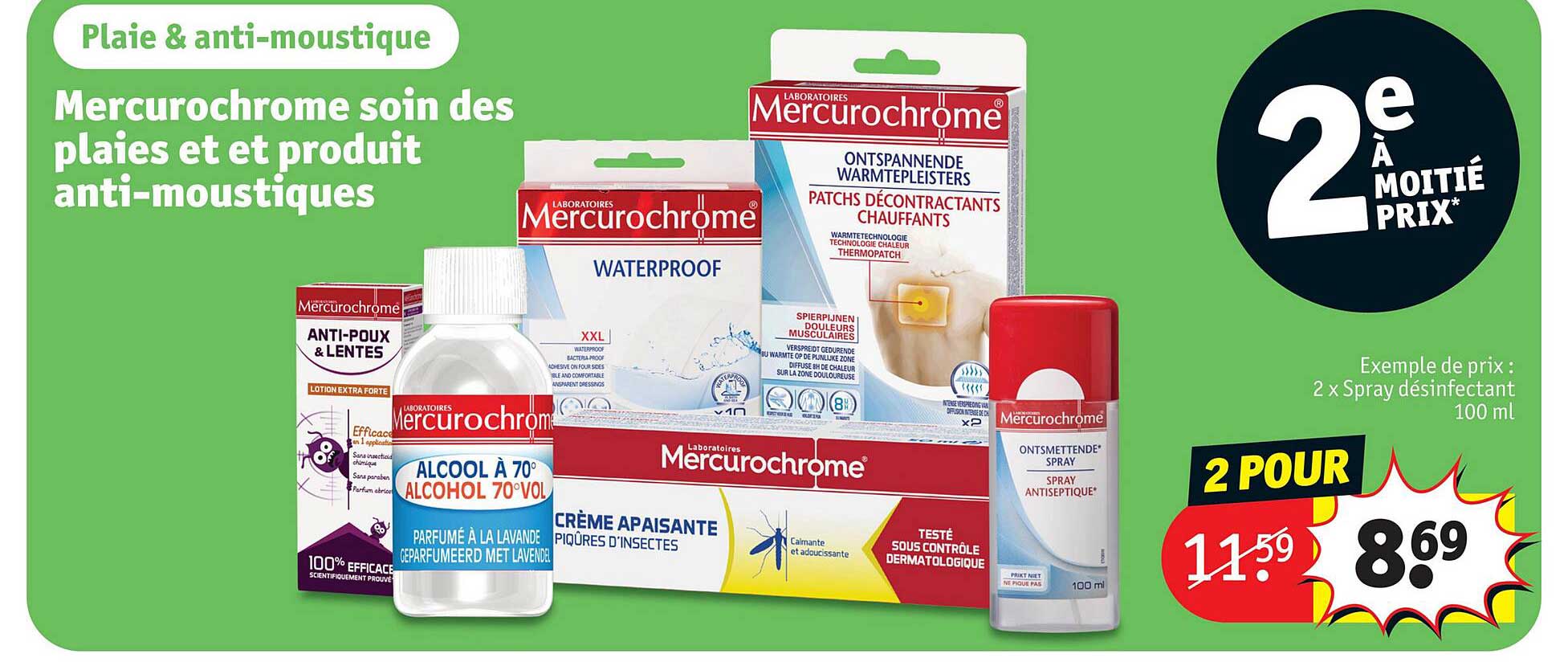 mercurochrome soin des plaies et produit anti-moustiques