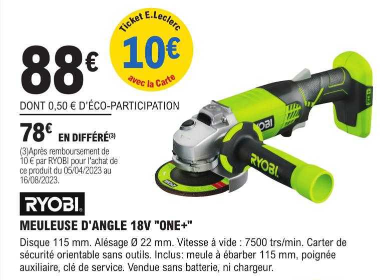 Meuleuse D'angle 18v "one+" Ryobi
