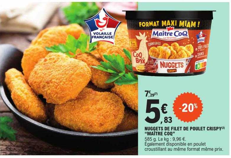 nuggets de filet de poulet crispy "maître coq"