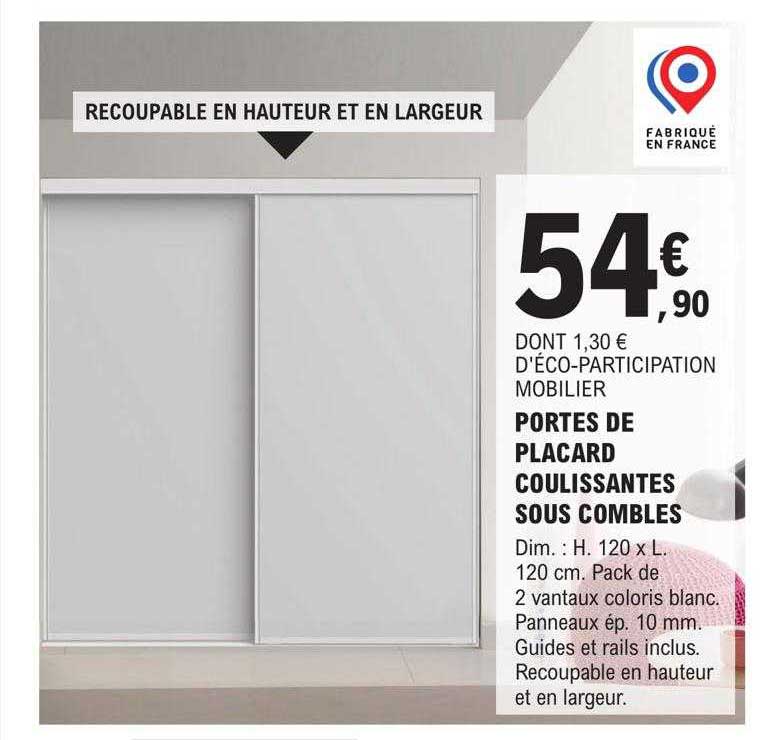 portes de placard coulissantes sous combles