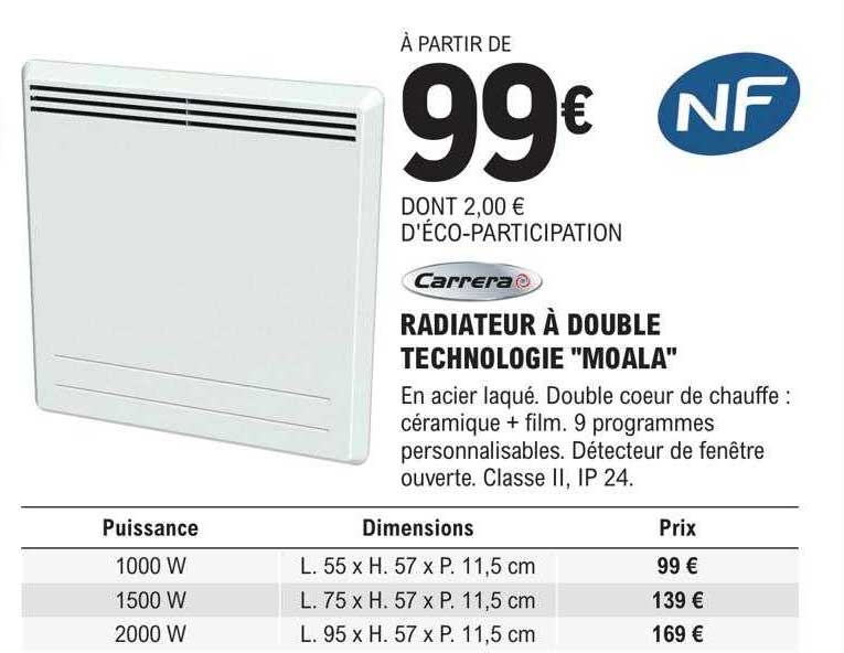 Radiateur à Double Technologie "moala" Carrera