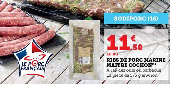 ribs de porc marine maître cochon