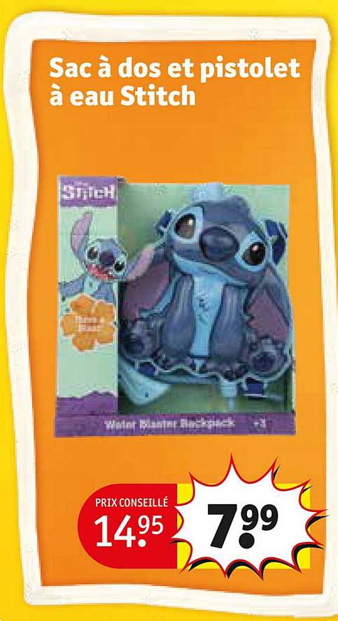 Sac à Dos Et Pistolet à Eau Stitch