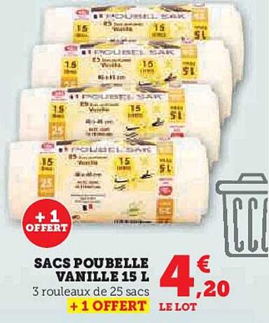 Sacs Poubelle Vanille 15l