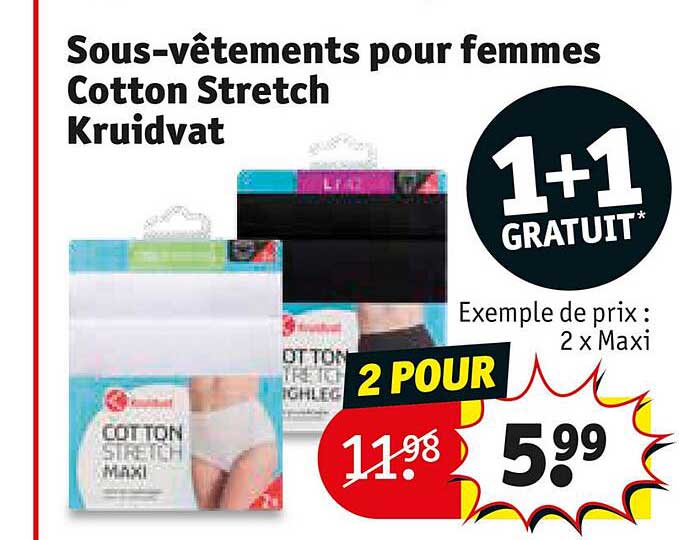 sous-vêtements pour femmes cotton stretch kruidvat