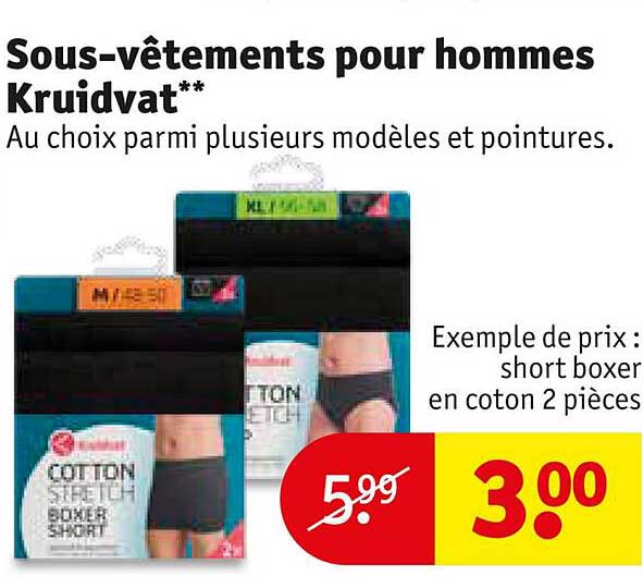 sous-vêtements pour hommes kruidvat