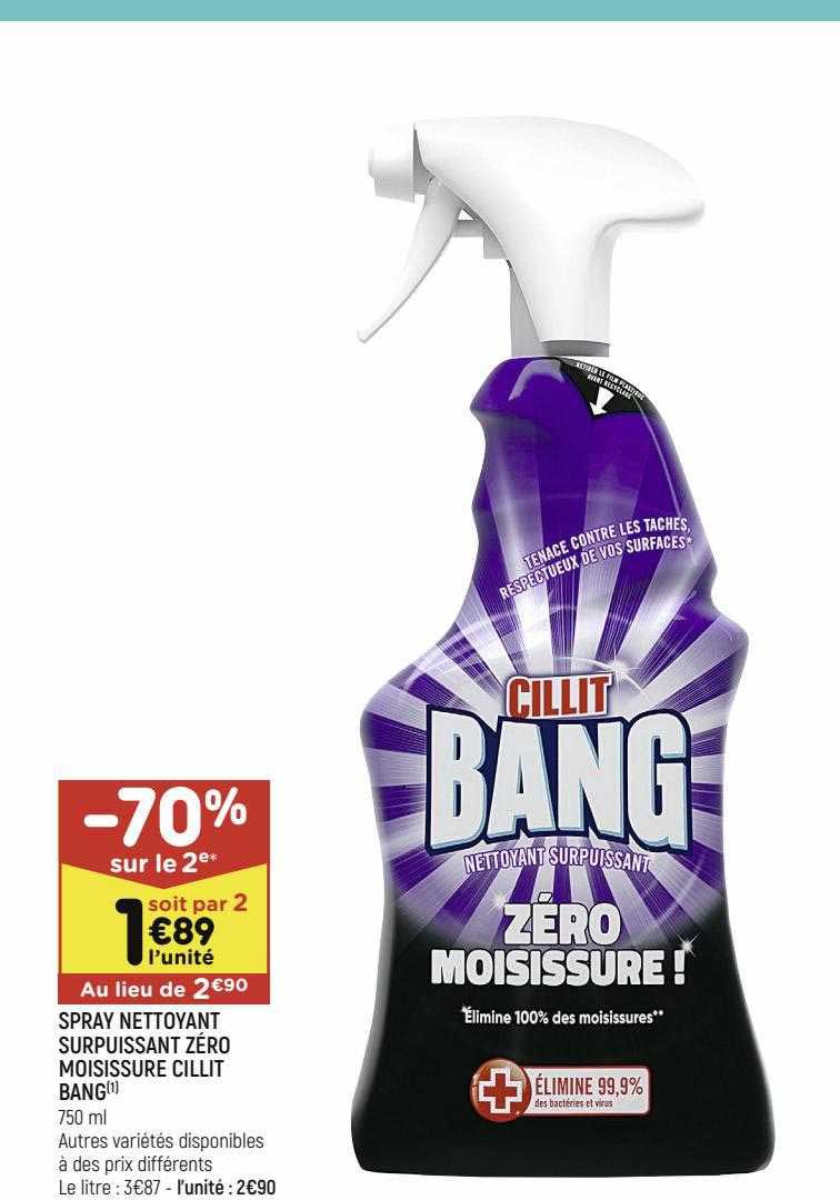 spray nettoyant surpuissant zéro moisissure cillit bang