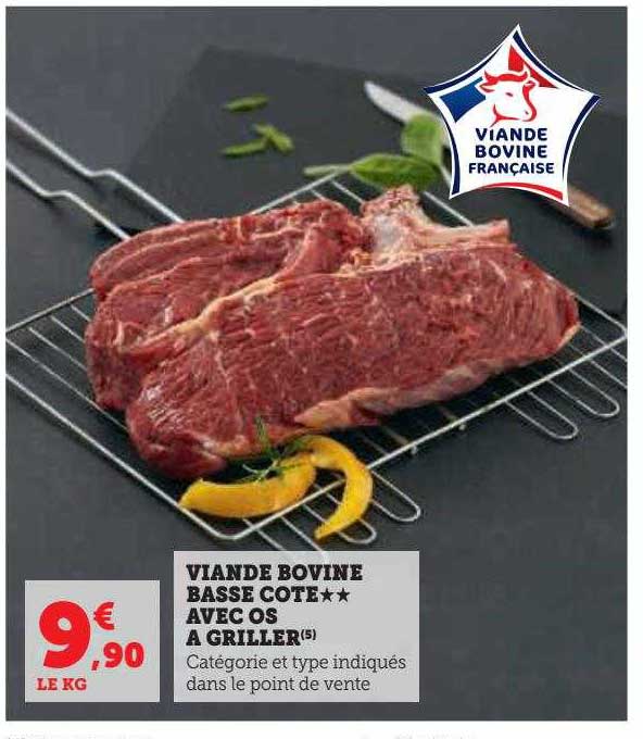 viande bovine basse côte**avec os à griller