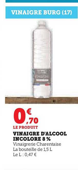 vinaigre d'alcool incolore 8%