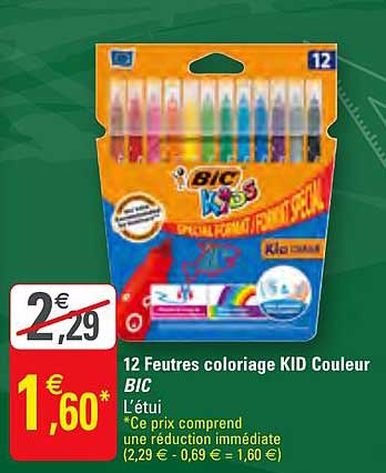 12 feutres coloriage kid couleur bic