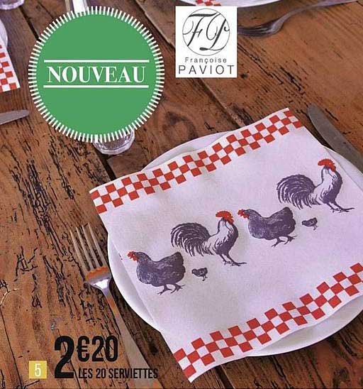 20 serviettes françoise paviot