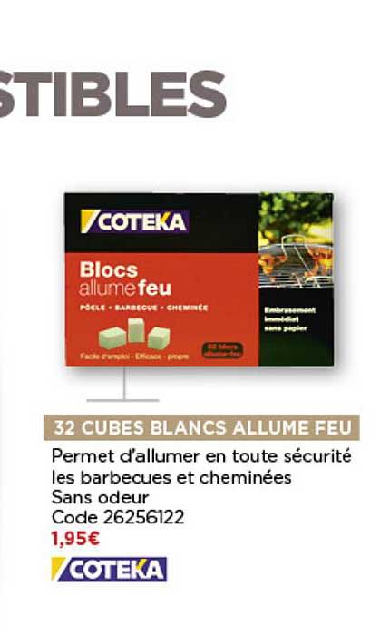 32 cubes blancs allume feu coteka