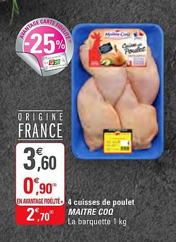 4 cuisses de poulet maître coq