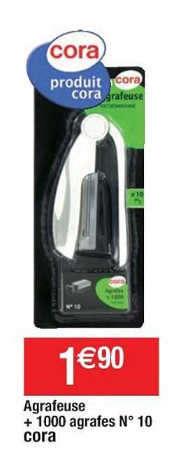 agrafeuse + 1000 agrafes n° 10 cora