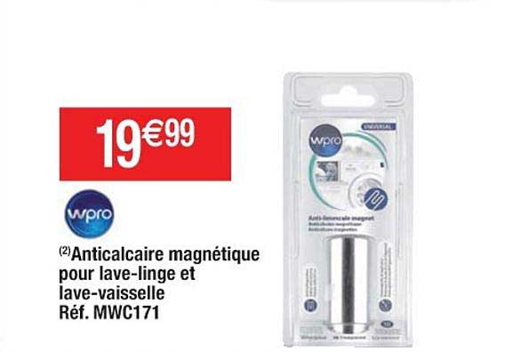 anticalcaire magnétique pour lave linge et lave vaisselle réf. mwc171 wpro