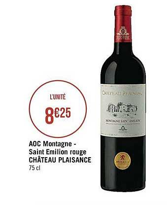 aoc montagne saint emilion rouge château plaisance