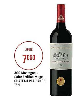 aoc montagne saint emilion rouge château plaisance