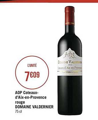 aop coteaux d'aix en provence rouge domaine valdernier