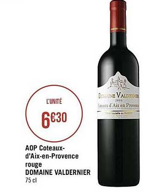 aop coteaux d aix en provence rouge domaine valdernier
