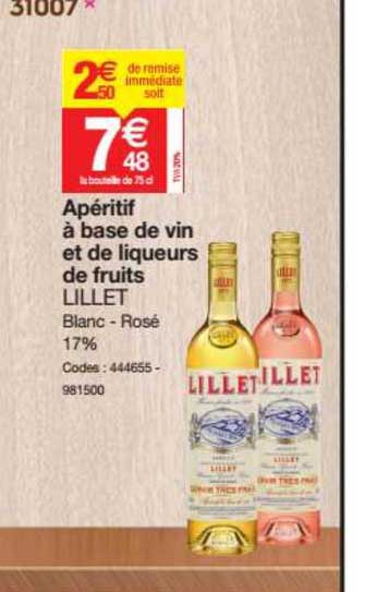 apéritif à base de vin et de liqueurs lillet