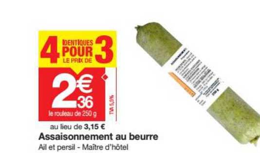 assaisonnement au beurre 4 identiques pour le prix de 3