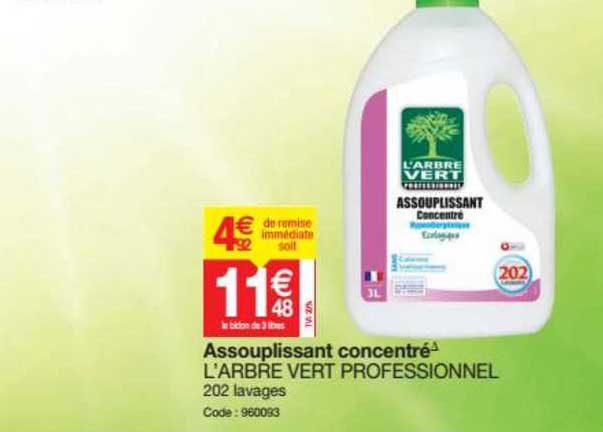 assouplissant concentré l'arbre vert professionnel
