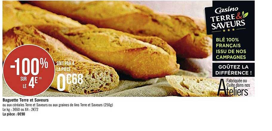 Baguette Terre Et Saveurs -100% Sur Le 4e
