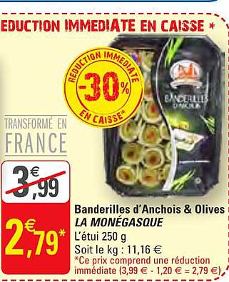 banderilles d anchois & olives la monégasque -30% réduction immédiate