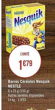 Barres Céréales Nesquik Nestlé