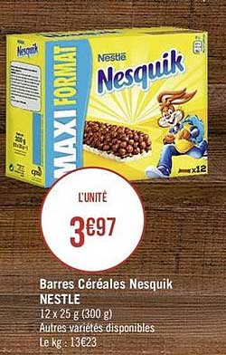 Barres Céréales Nesquik Nestlé