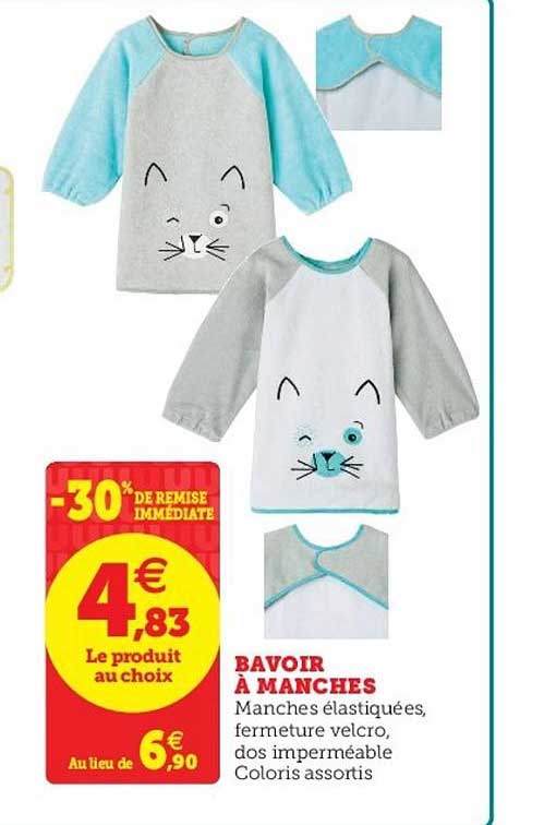bavoir à manches -30% de remise immédiate