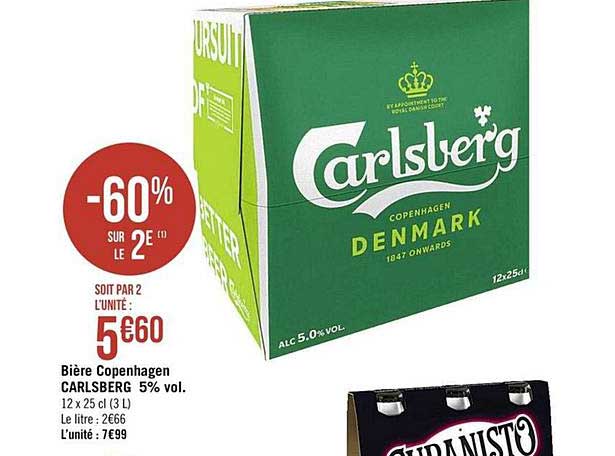 bière copenhagen carlsberg -60% sur le 2e