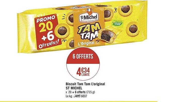 biscuit tam tam l'original st michel