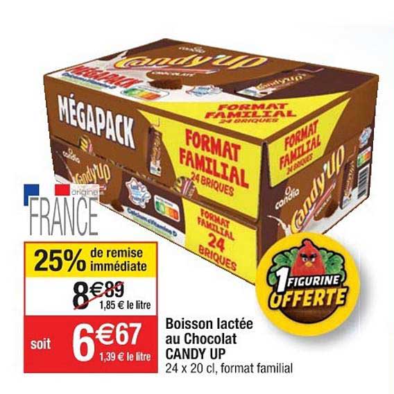 boisson lactée au chocolat candy up 25% de remise immédiate