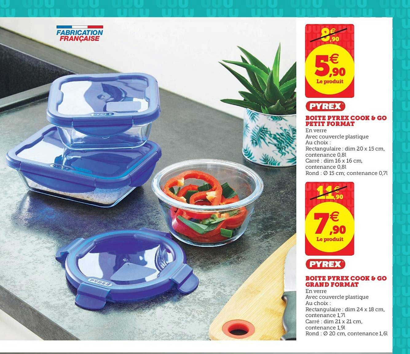 boite pyrex cook & go petit format boite pyrex cook & go grand format