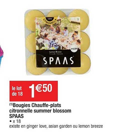 bougies chauffe plats citronnelle spaas summer blossom