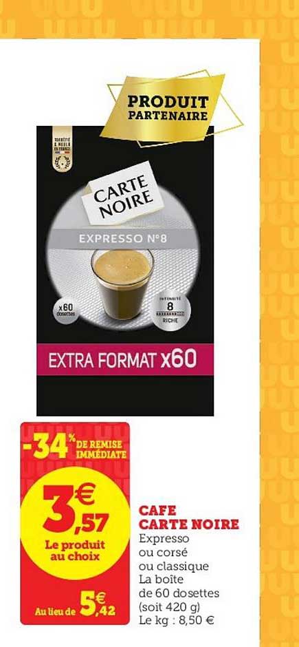 Café Carte Noire -34% De Remise Immédiate