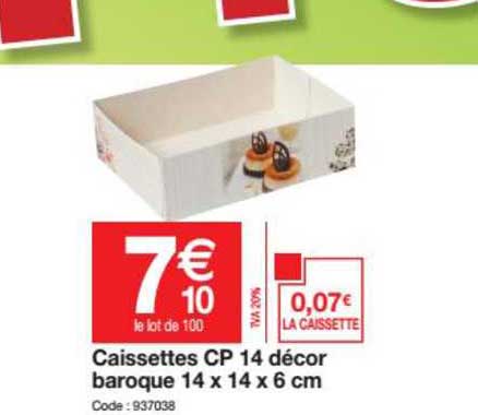 caissettes cp 14 décor baroque 14 x 14 x 6 cm