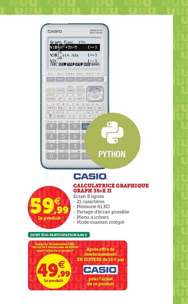 calculatrice graphique graph 35+ell