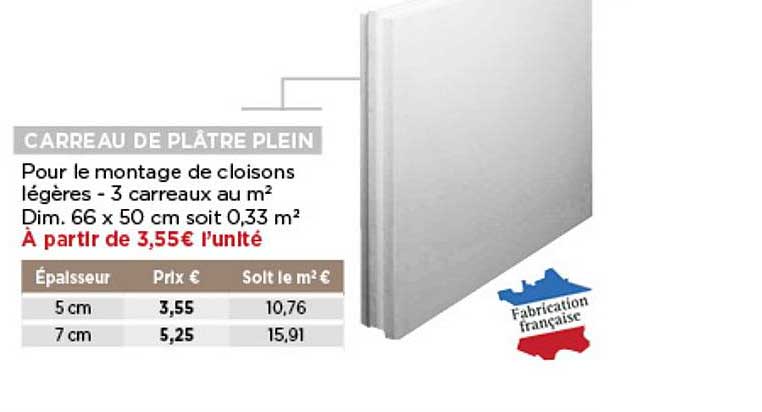 carreau de plâtre plein