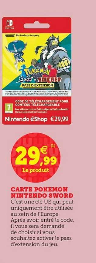 carte pokemon nintendo sword