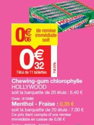 chewing gum chlorophylle hollywood